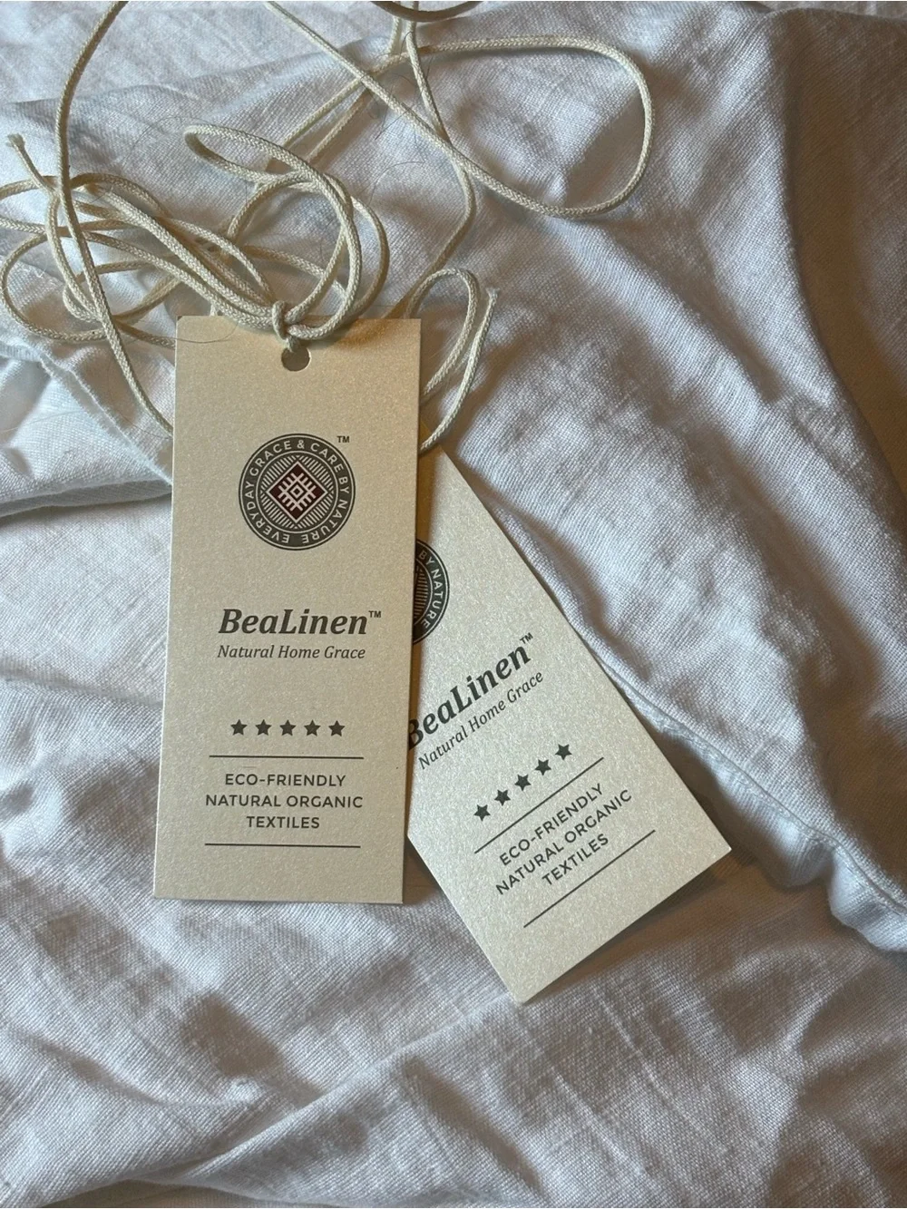 REDUCED FOR FAST SALE! BeaLinen White Linen Bedskirt with 22” drop Natural Linen